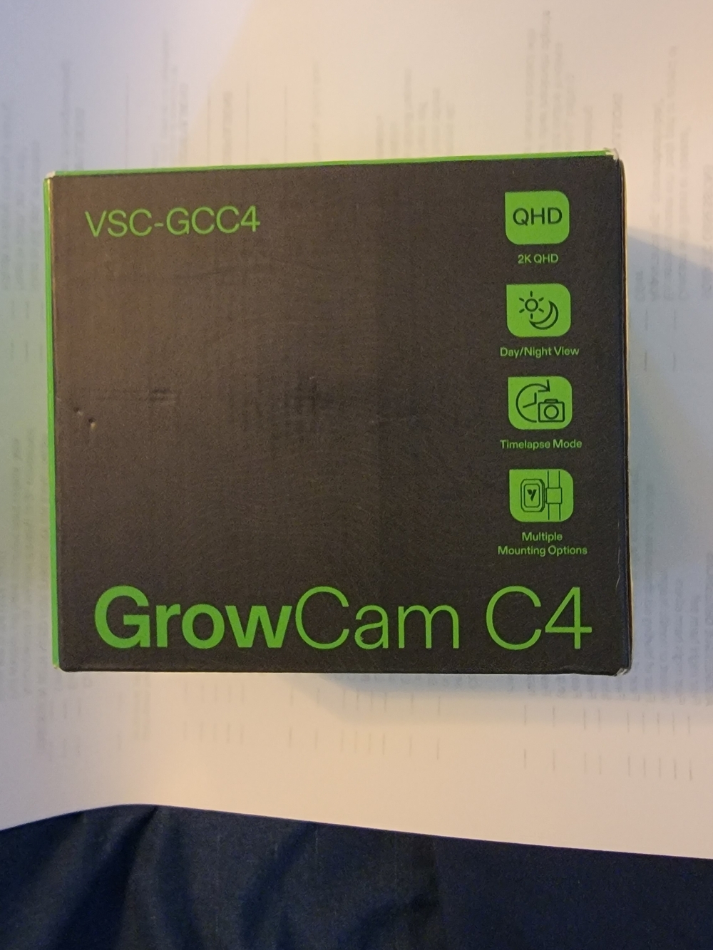 VIVOSUN GrowCam C4 Indoor Timelapse Camera - Black & Green Box
